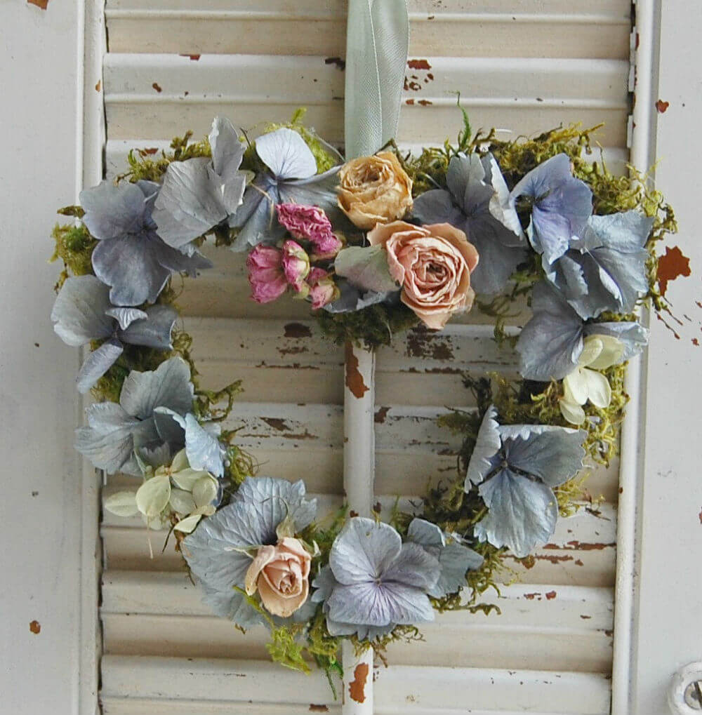 Charming Dried Floral Heart Wreath