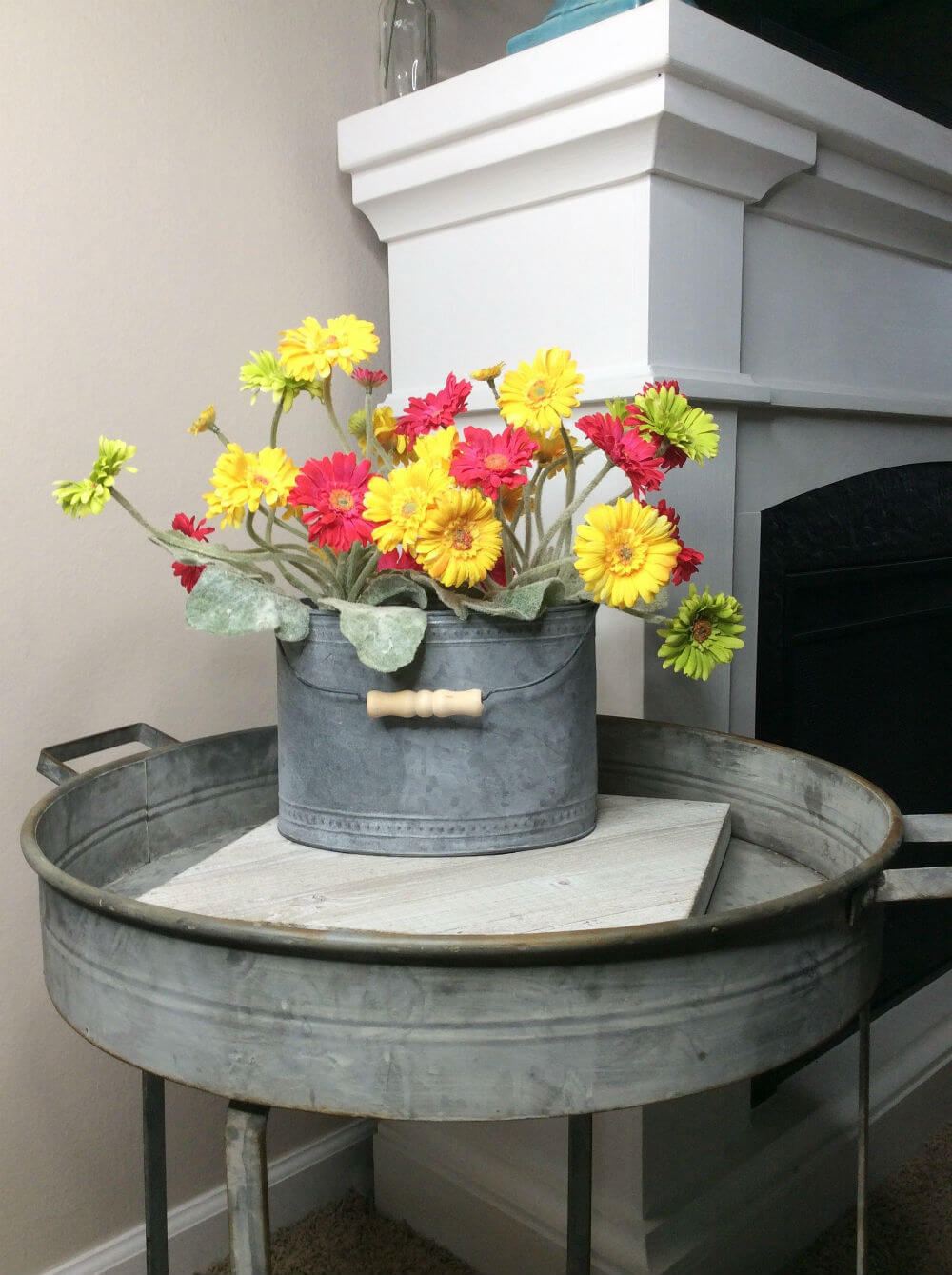 Bright and Summery Galvanized Bucket Bouquet