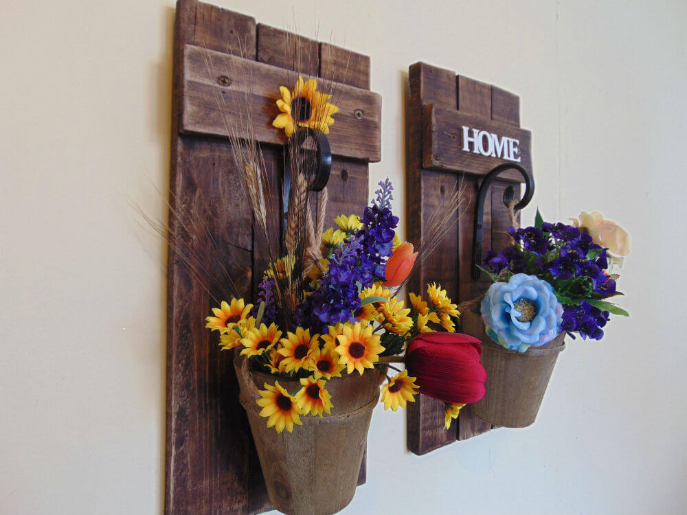 Rustic Wall Sconce for Flowers or Lanterns