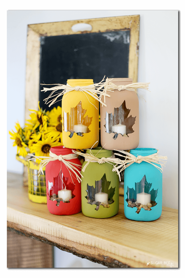 Painted Leaf Candle Holder