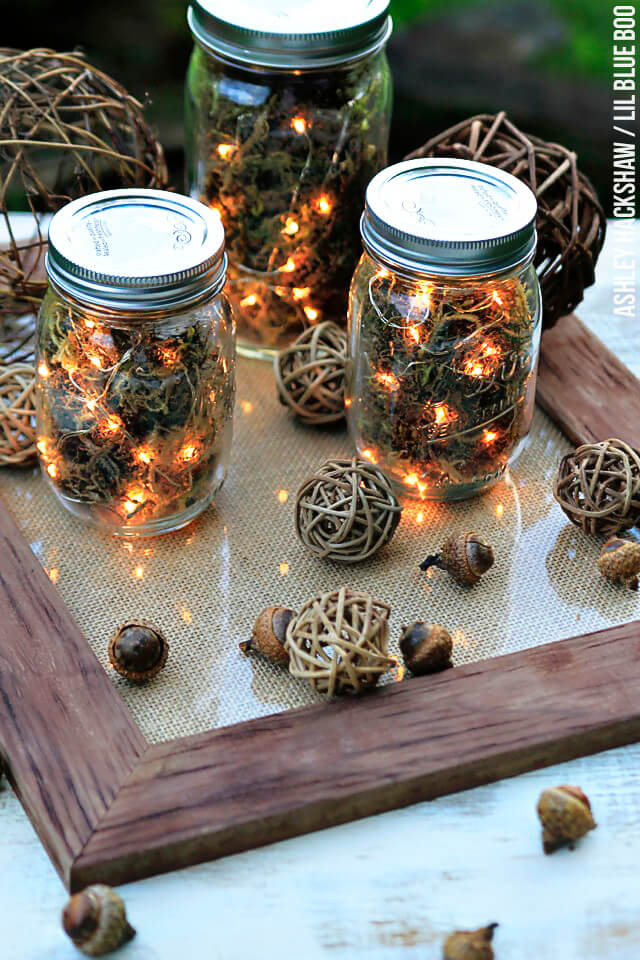 String Lights Table Jar Lamp