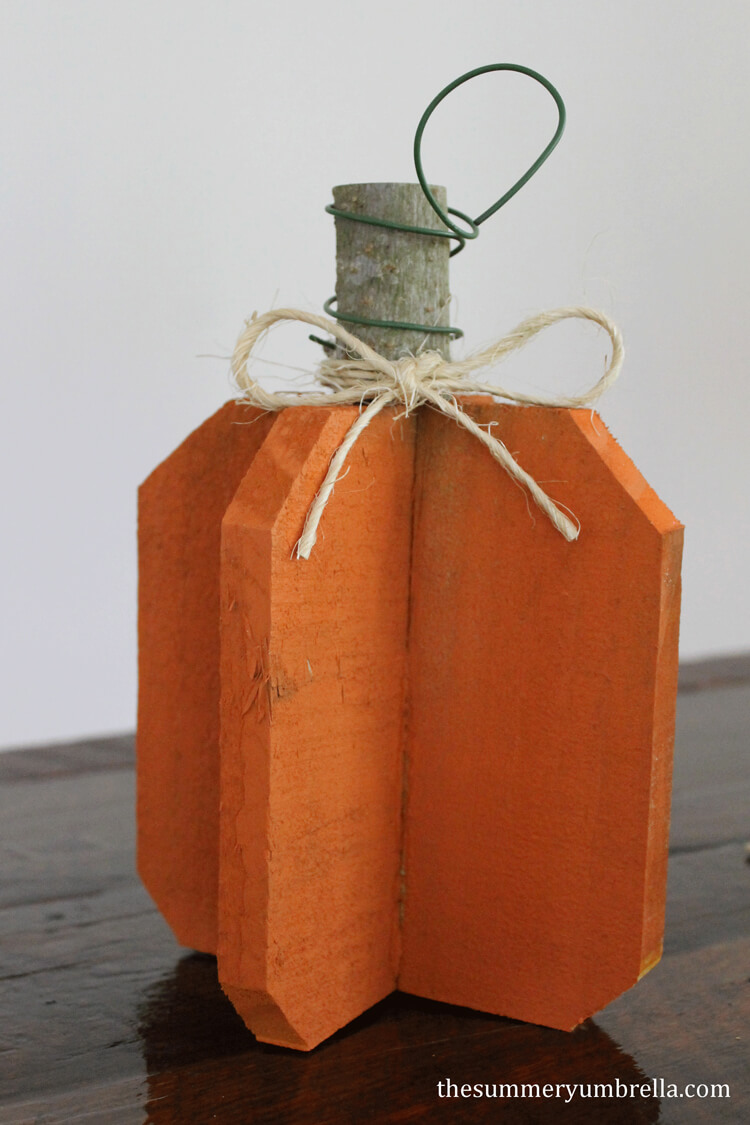 Stylized Reclaimed Wood Four Sided Pumpkin