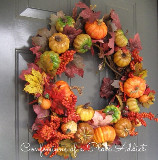 Pumpkins Berries and Plenty of Colorful Leaves