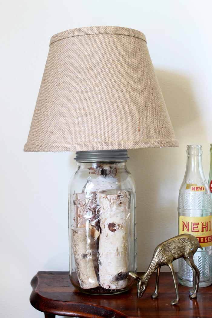 Awesome Mason Jar Log Lamp