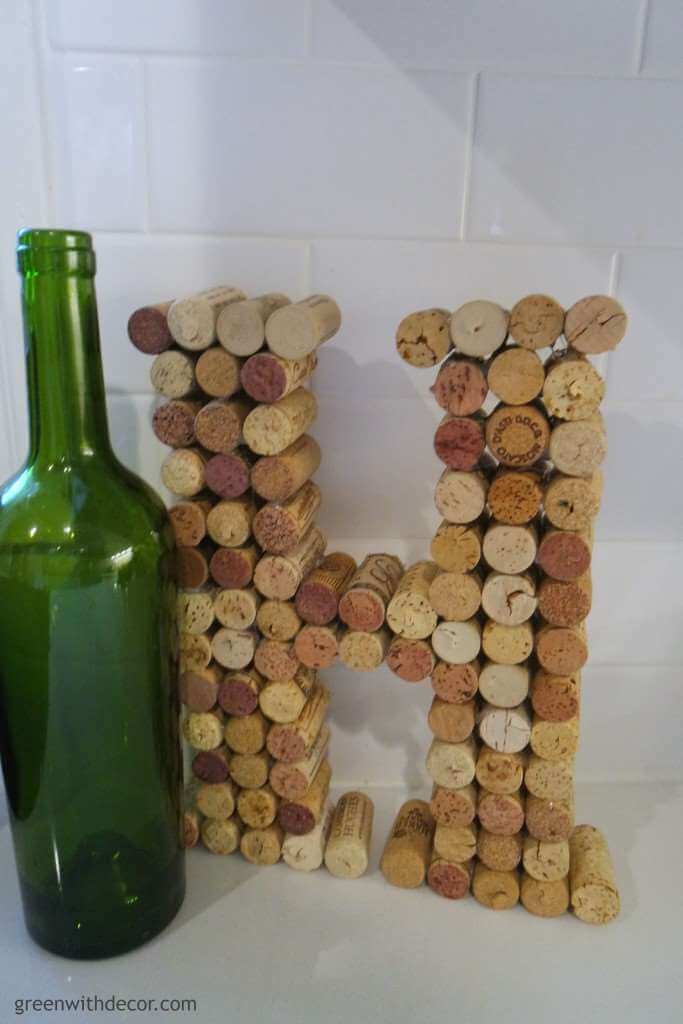 A Decorative Letter Made of Corks