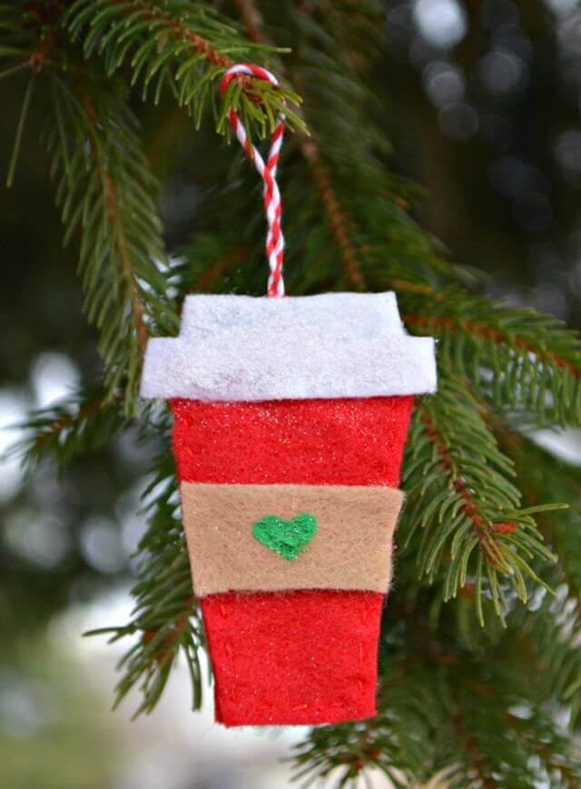 Festive Felt Coffee Cup Ornament