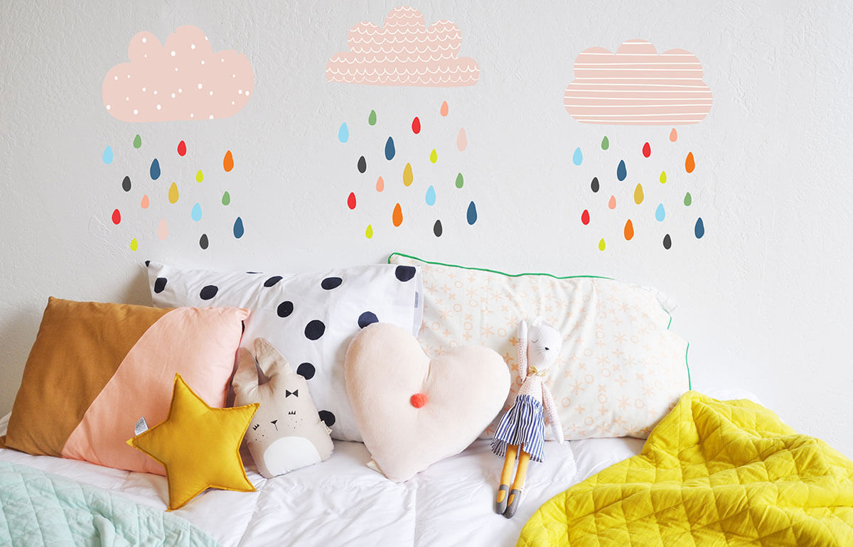 Colorful Rainbow Rain Drops Sticker