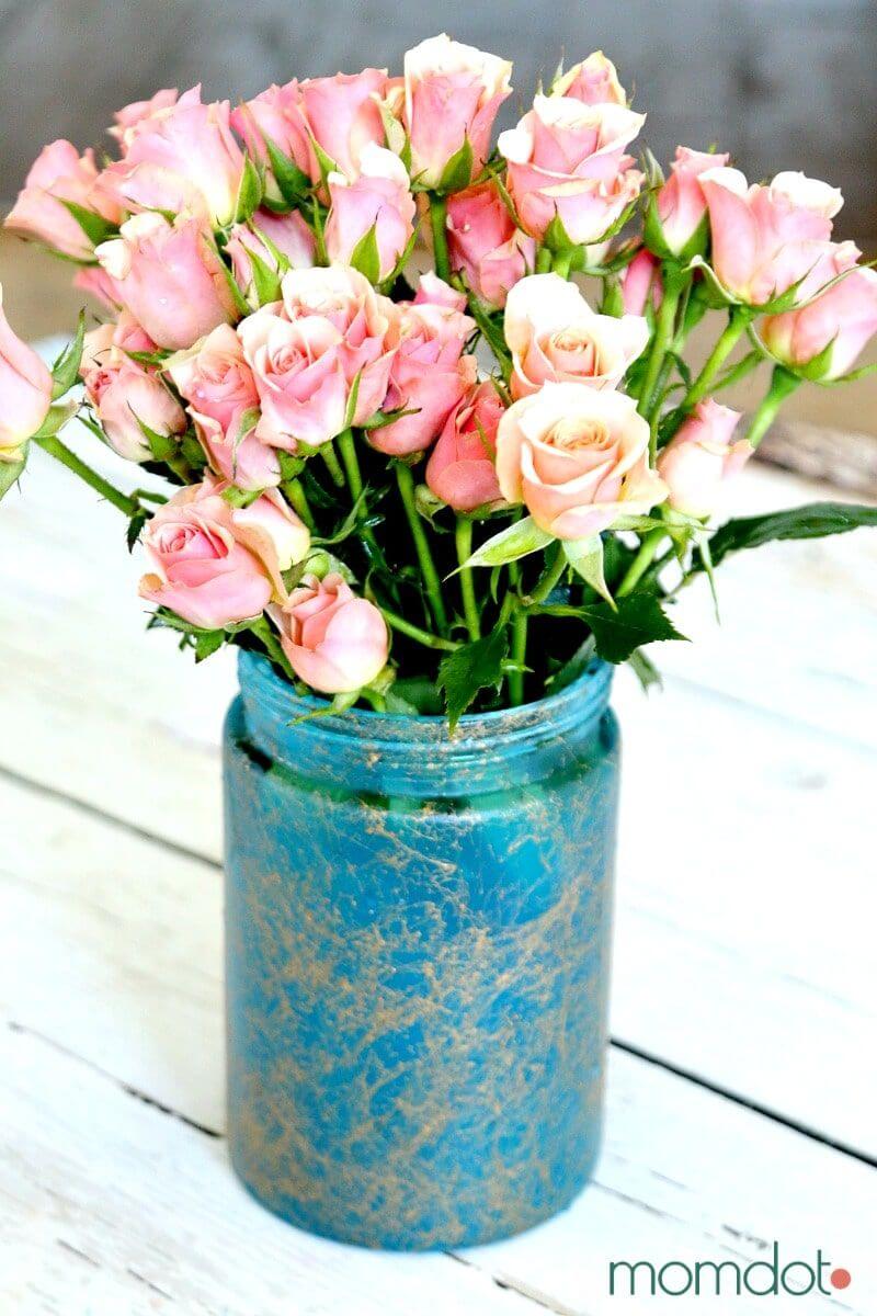 Shabby Chic Mason Jar Floral Arrangement