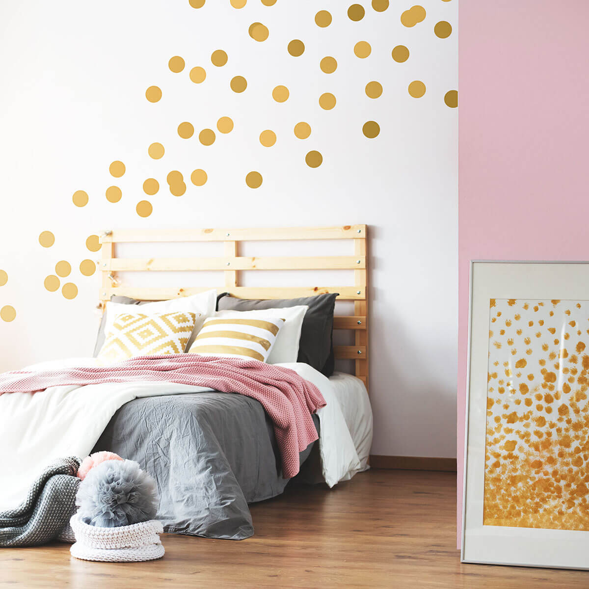 Whimsical Metallic Gold Polka Dots