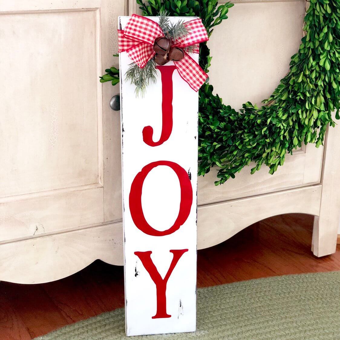 Joy Vertical Wooden Sign