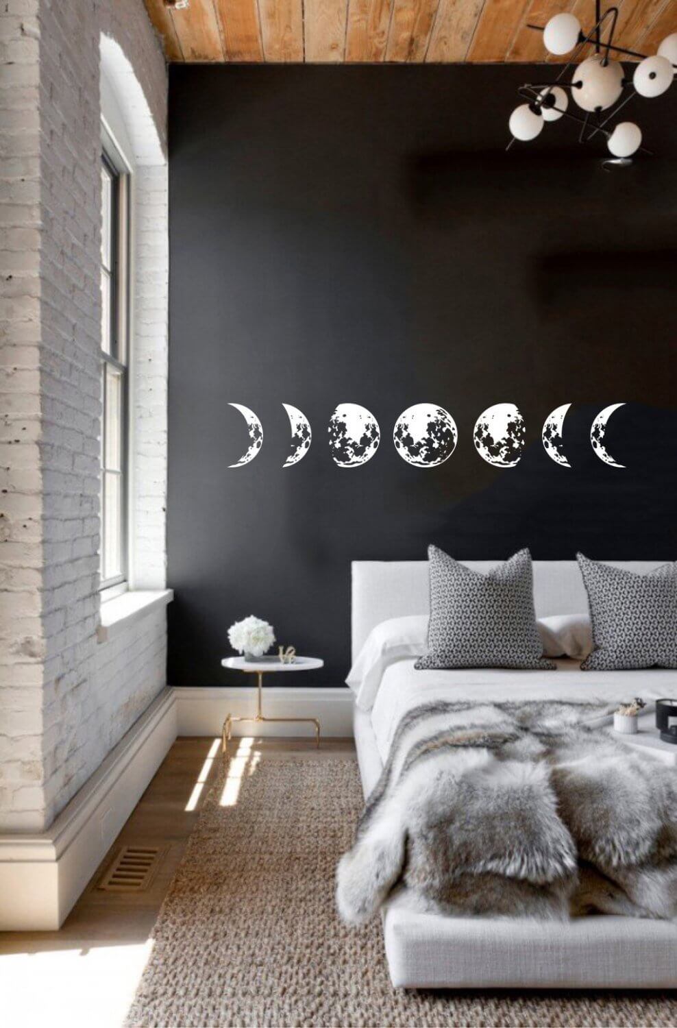 Modern Lunar Phases Moon Sticker