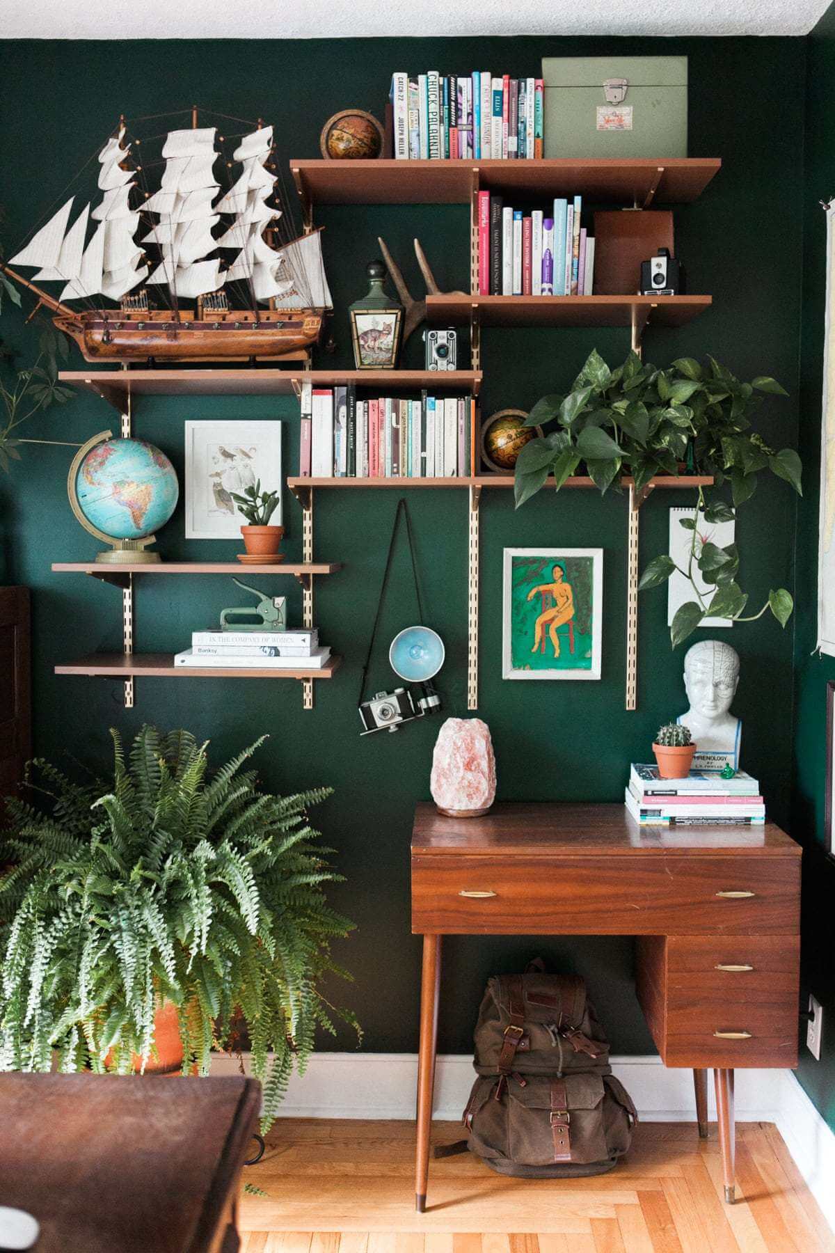 Captivating Dark Green Office Wall