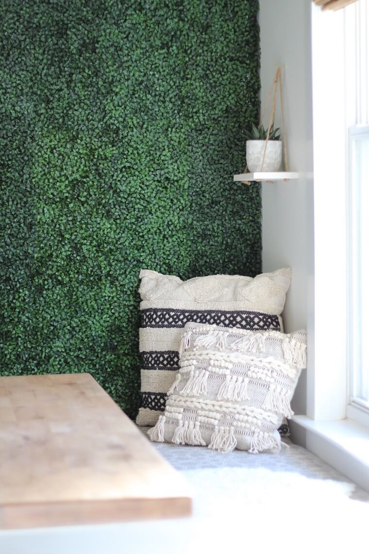 Artificial Boxwood Accent Wall Design