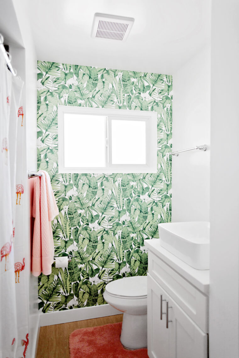 Tropical Palm Leaf Vinyl Wallpaper