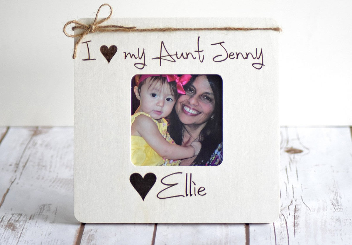 Sweet and Simple Matte Wood Personalized Frame