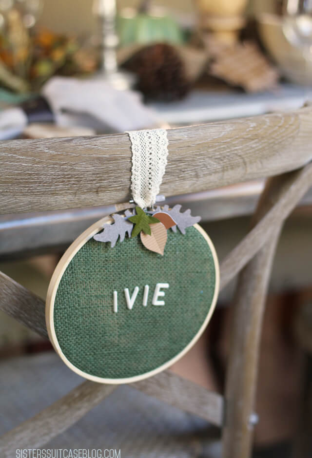 Green Letter Board Embroidery Hoop