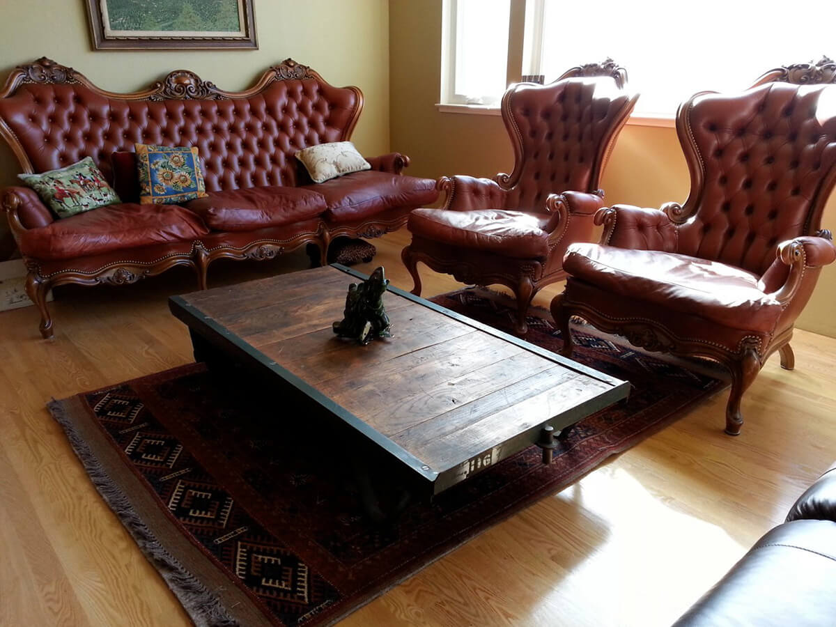 Factory Cart Turned Functional Coffee Table