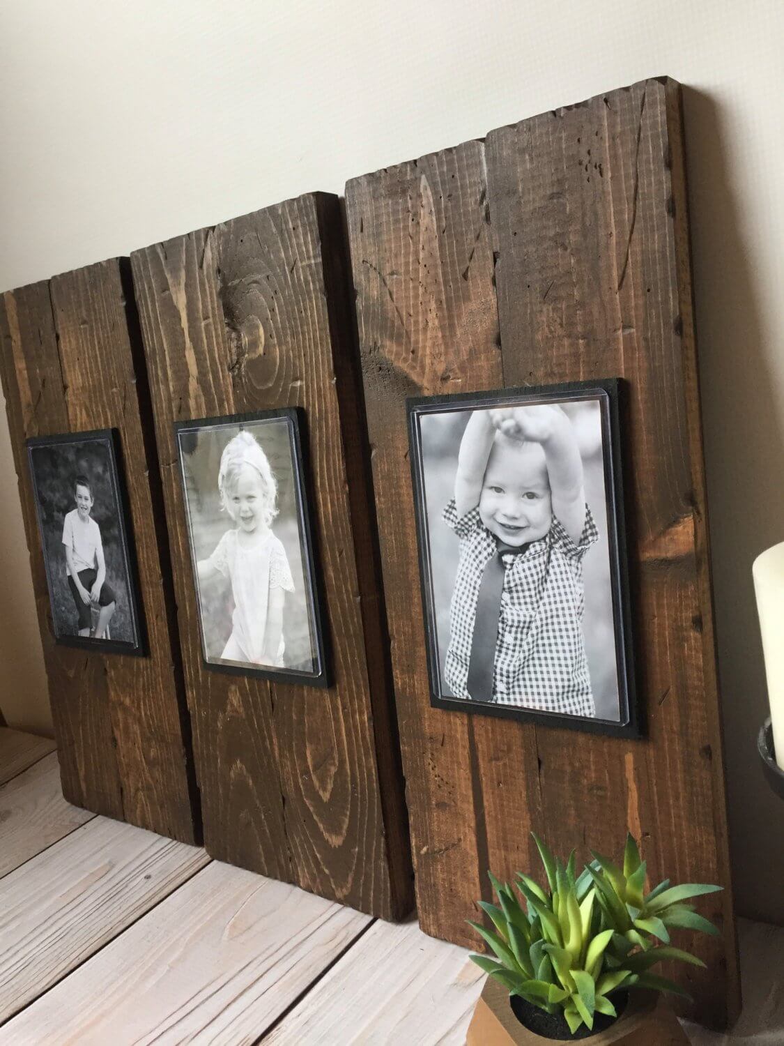 Dark Stained Natural Wooden Frames