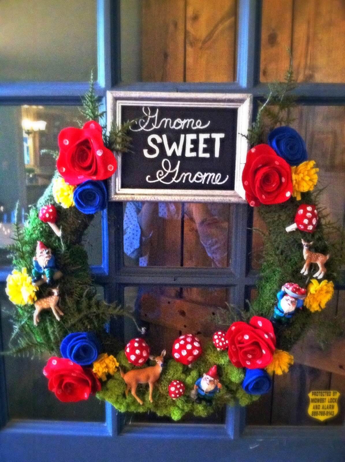 Gnome-Inspired Wreath with Chalkboard Message