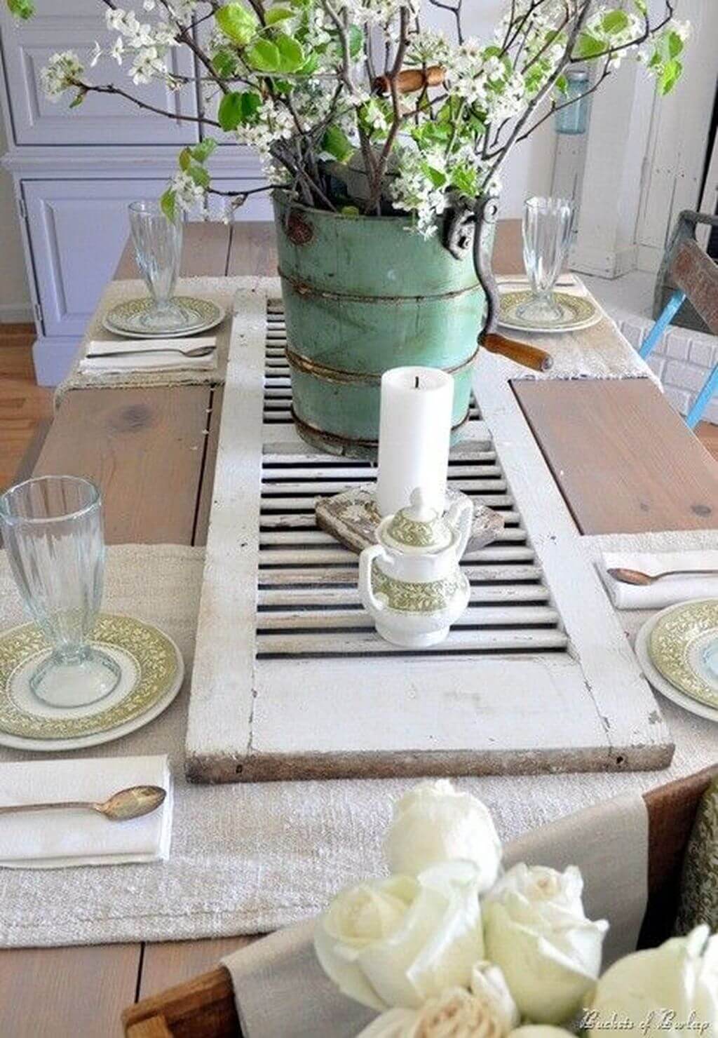 Rustic Watering Can As Vase