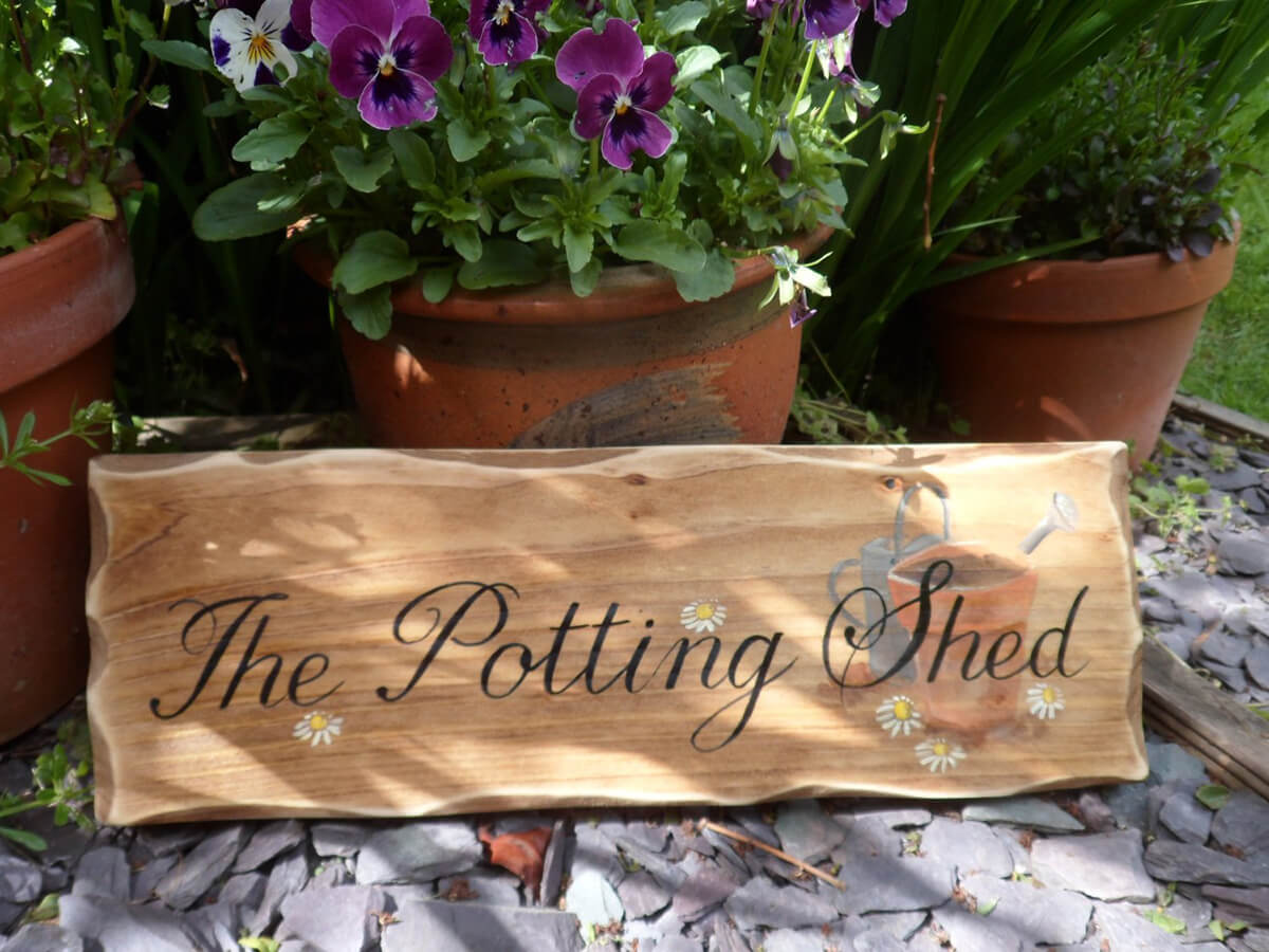 "The Potting Shed" Wooden Garden Sign