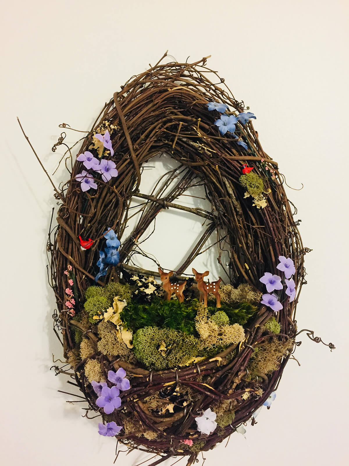 Authentic Wreath with Flowers and Moss