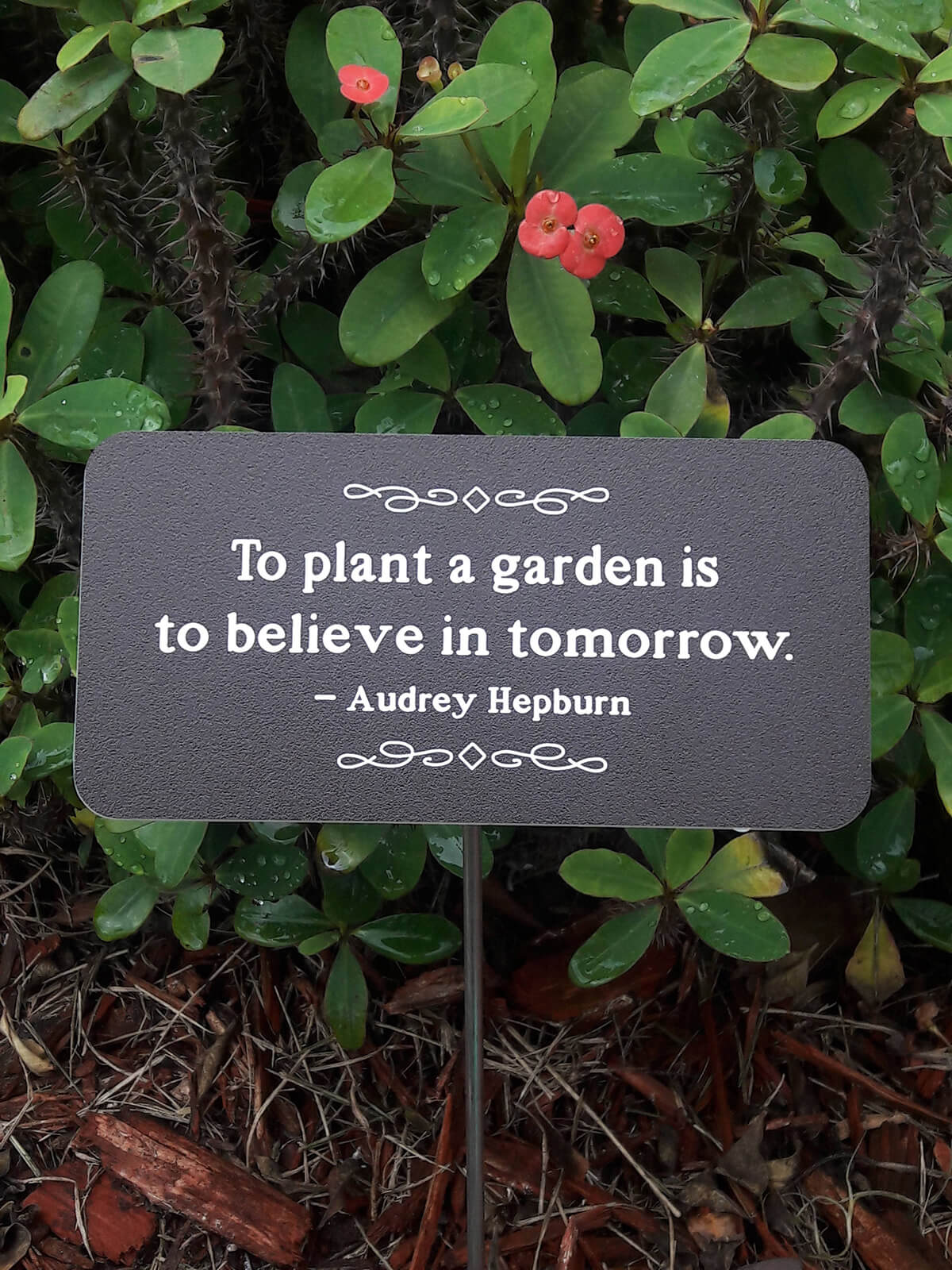 Metal Quote Garden Sign