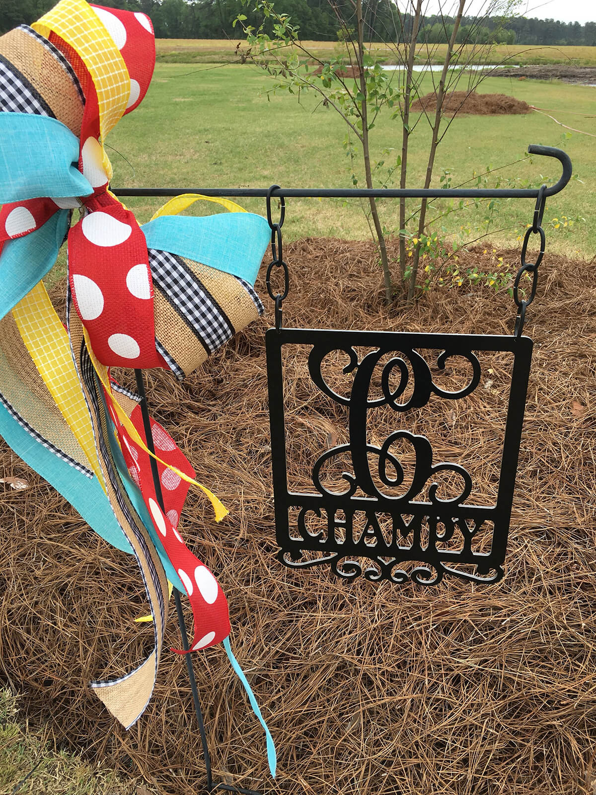 Monogram Garden Flag Sign