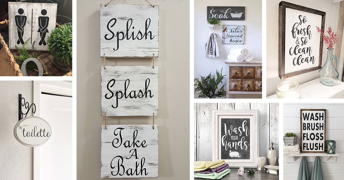 Featured image for “35+ Cute Bathrooms Sign Ideas to Make Your Bathroom Cozy and Inviting”