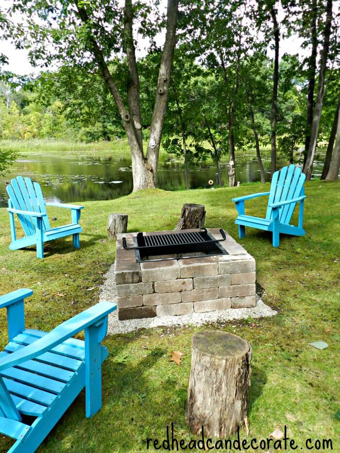 Backyard Fire Pit DIY with Grill Top