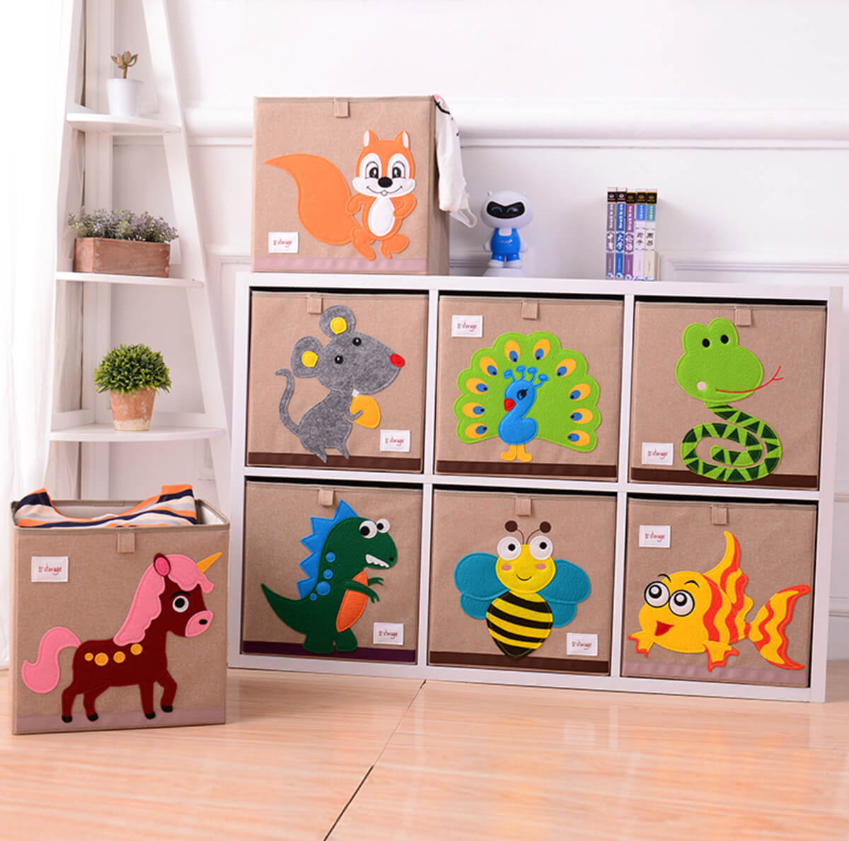 Playful Patterned Toy Storage Bins