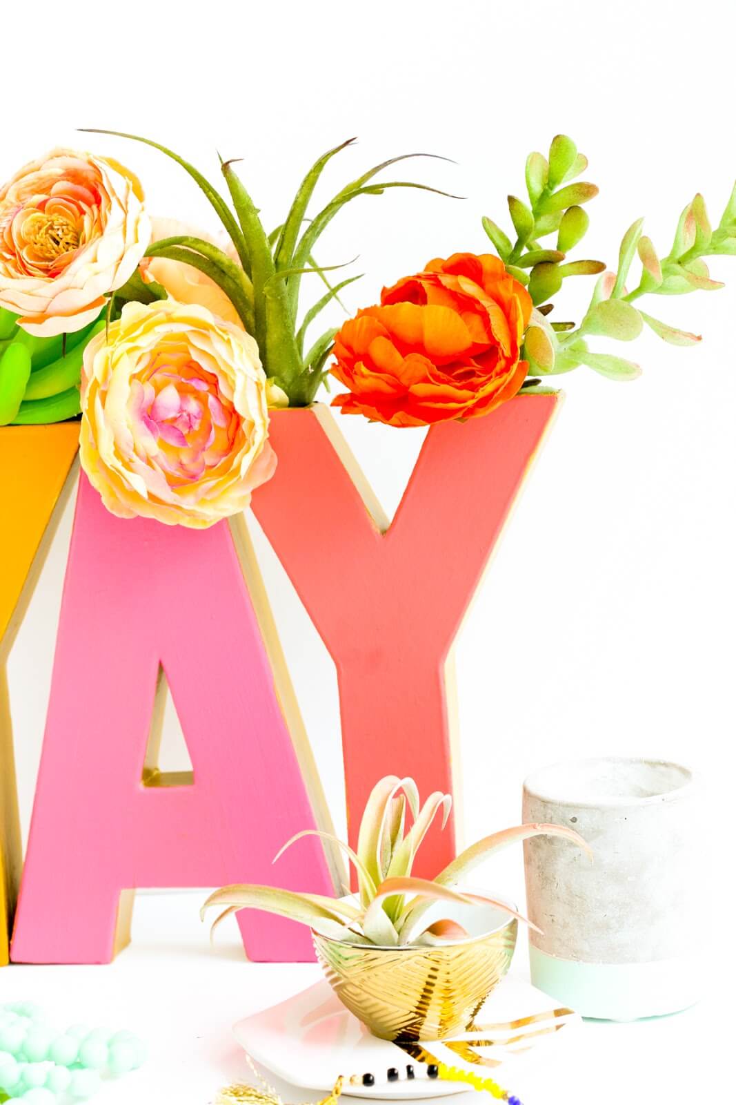 Springy Decorative Letter Vases