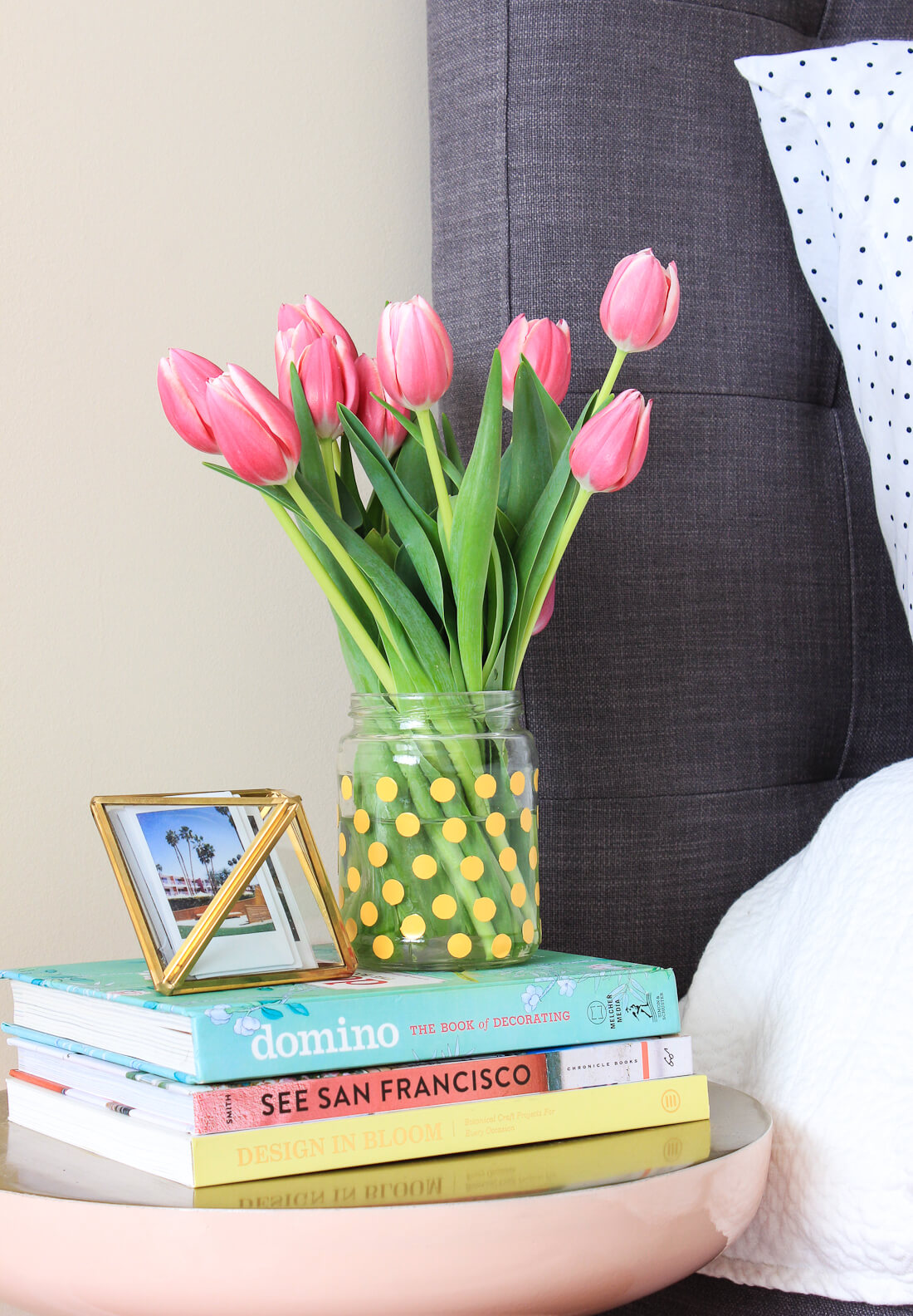 Adorable Polka Dotted Jar Turned Vase