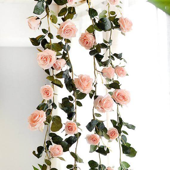 Wire-Strung Rose Garlands