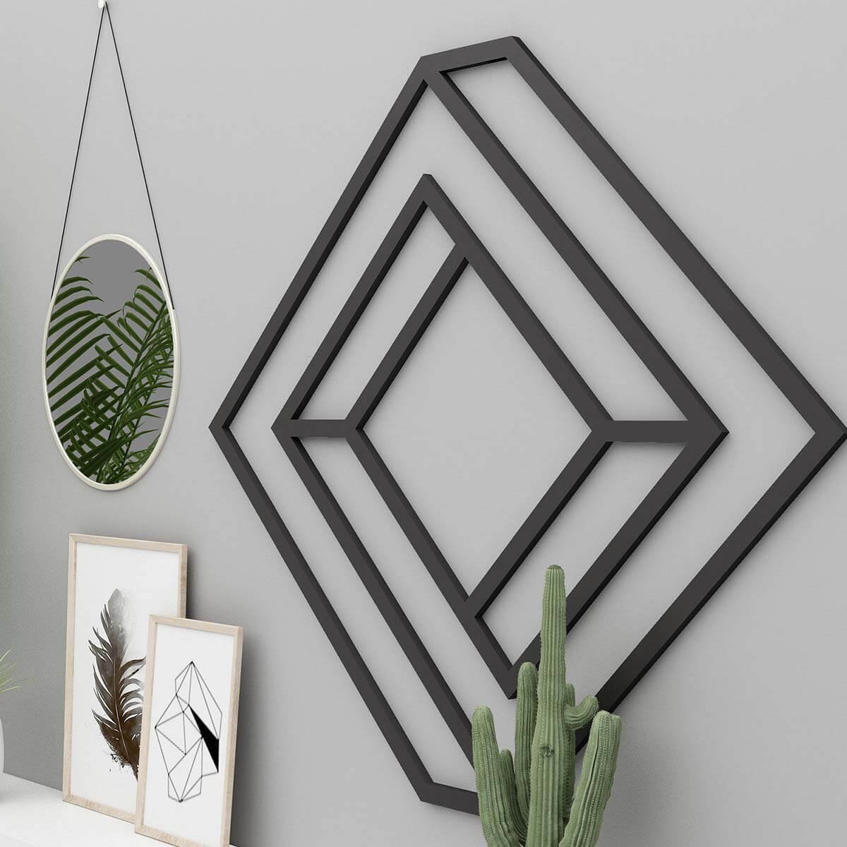 3-D Geometric Metal Home Decor Wall Art