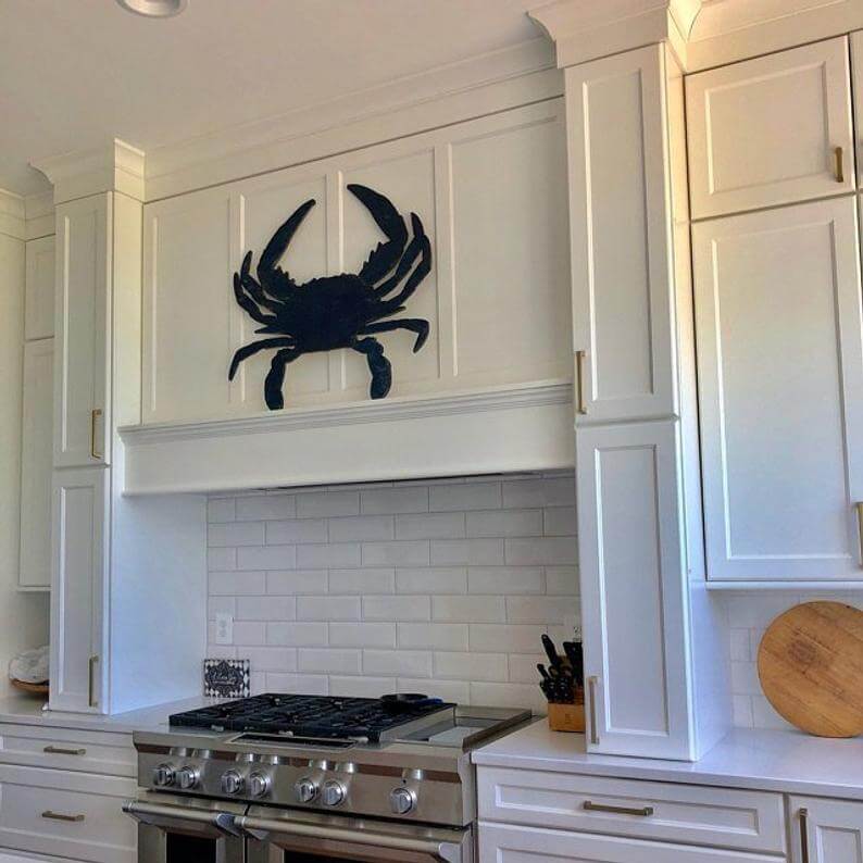 Blue Wooden Crab Wall Decor