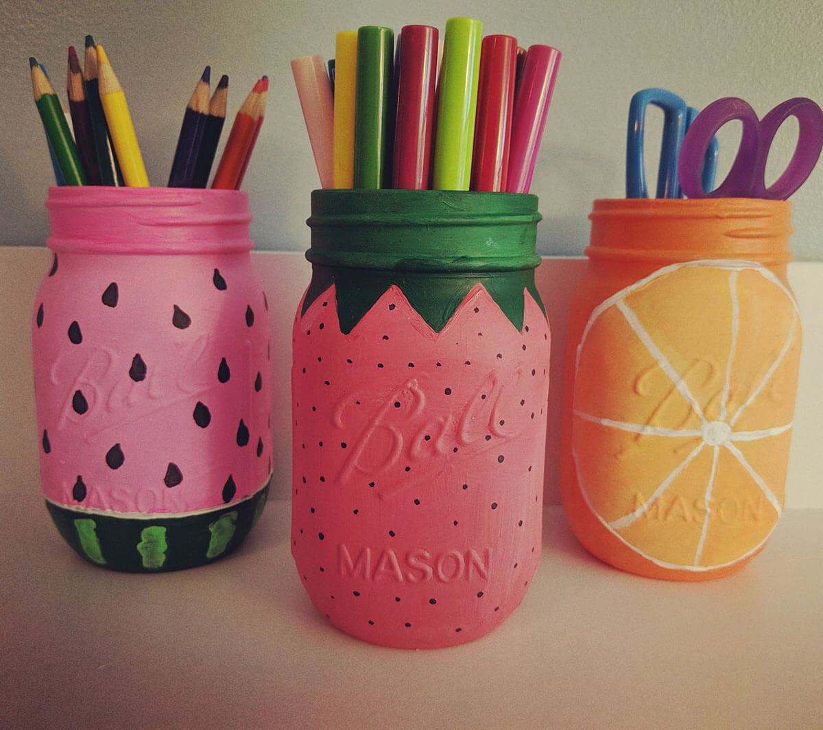 Fresh and Fruity Summertime Art Supply Holders