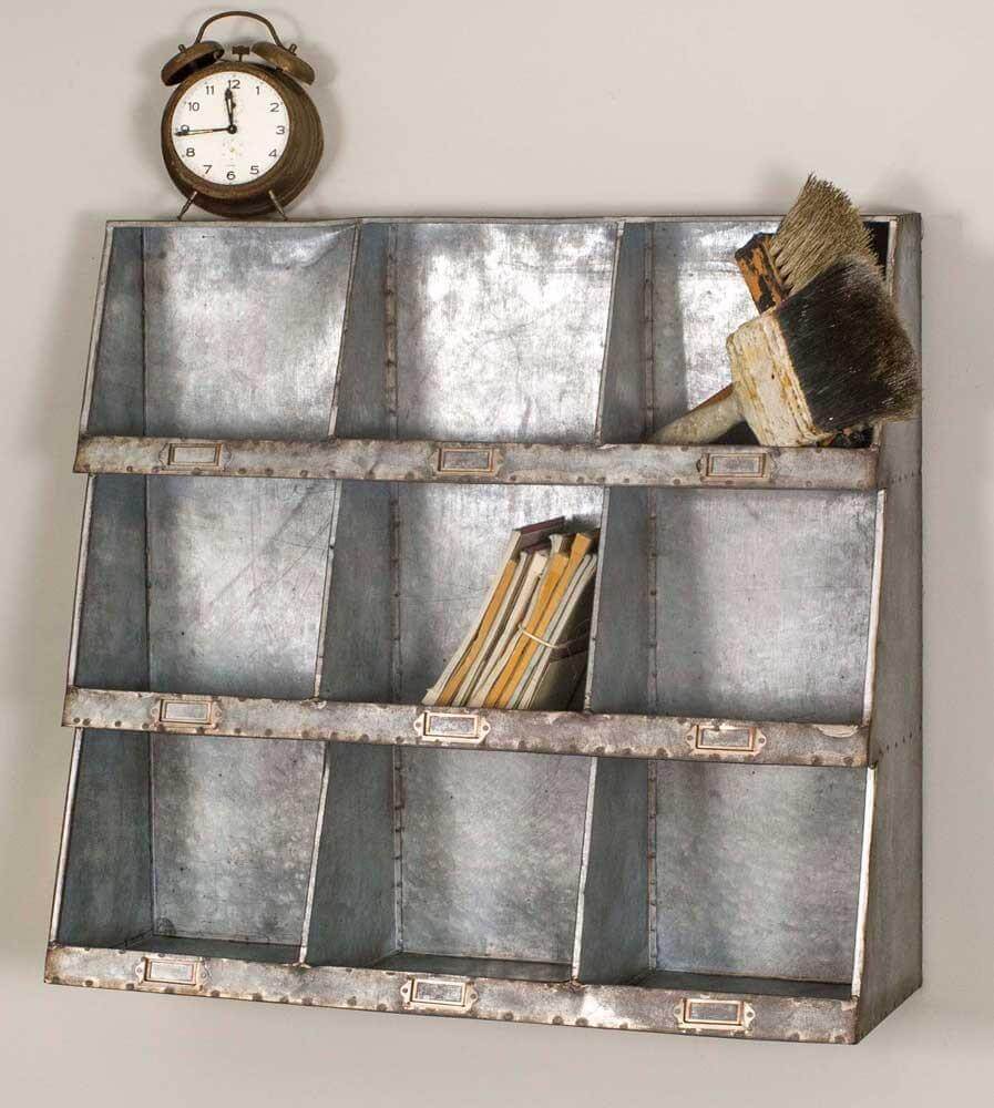 Galvanized Wall Cubbies for Extra Storage