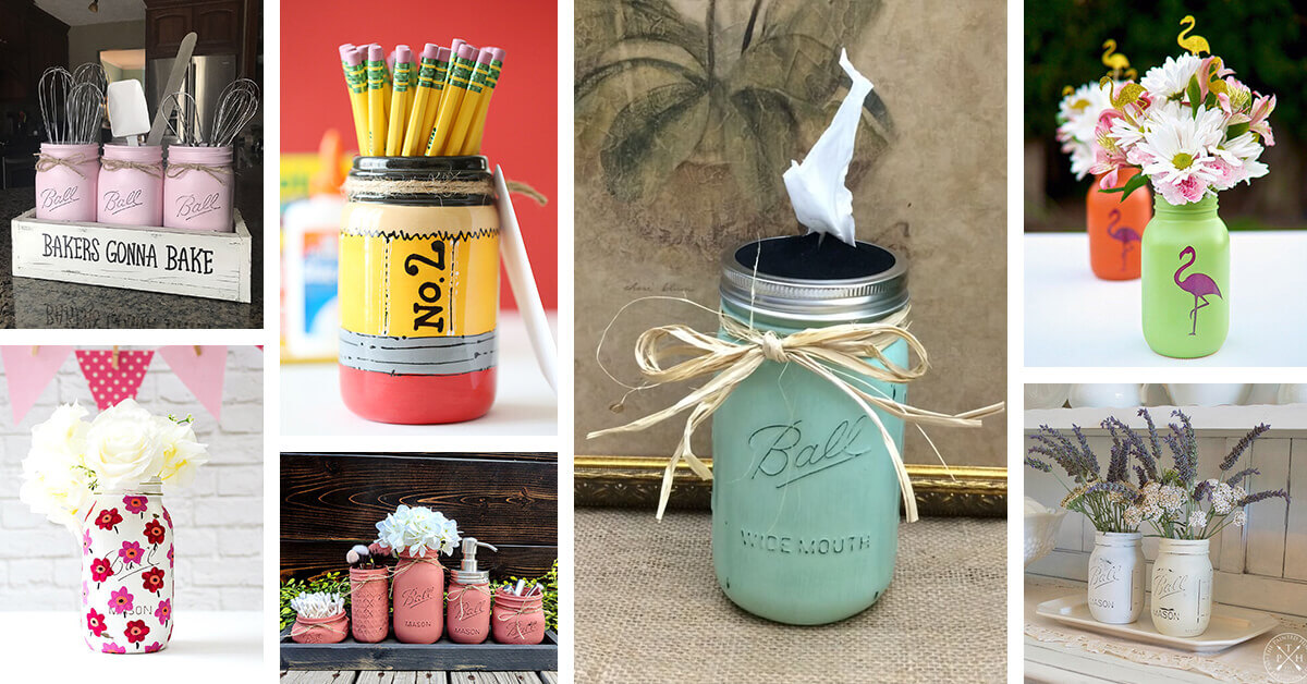 Featured image for “28 Fabulous Painted Mason Jar Ideas from Cutesy to Classic”