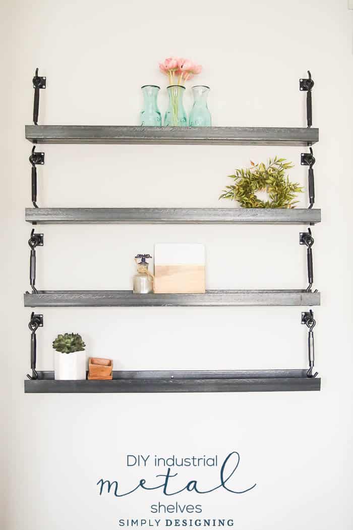 Simple Hanging Industrial Metal Shelves