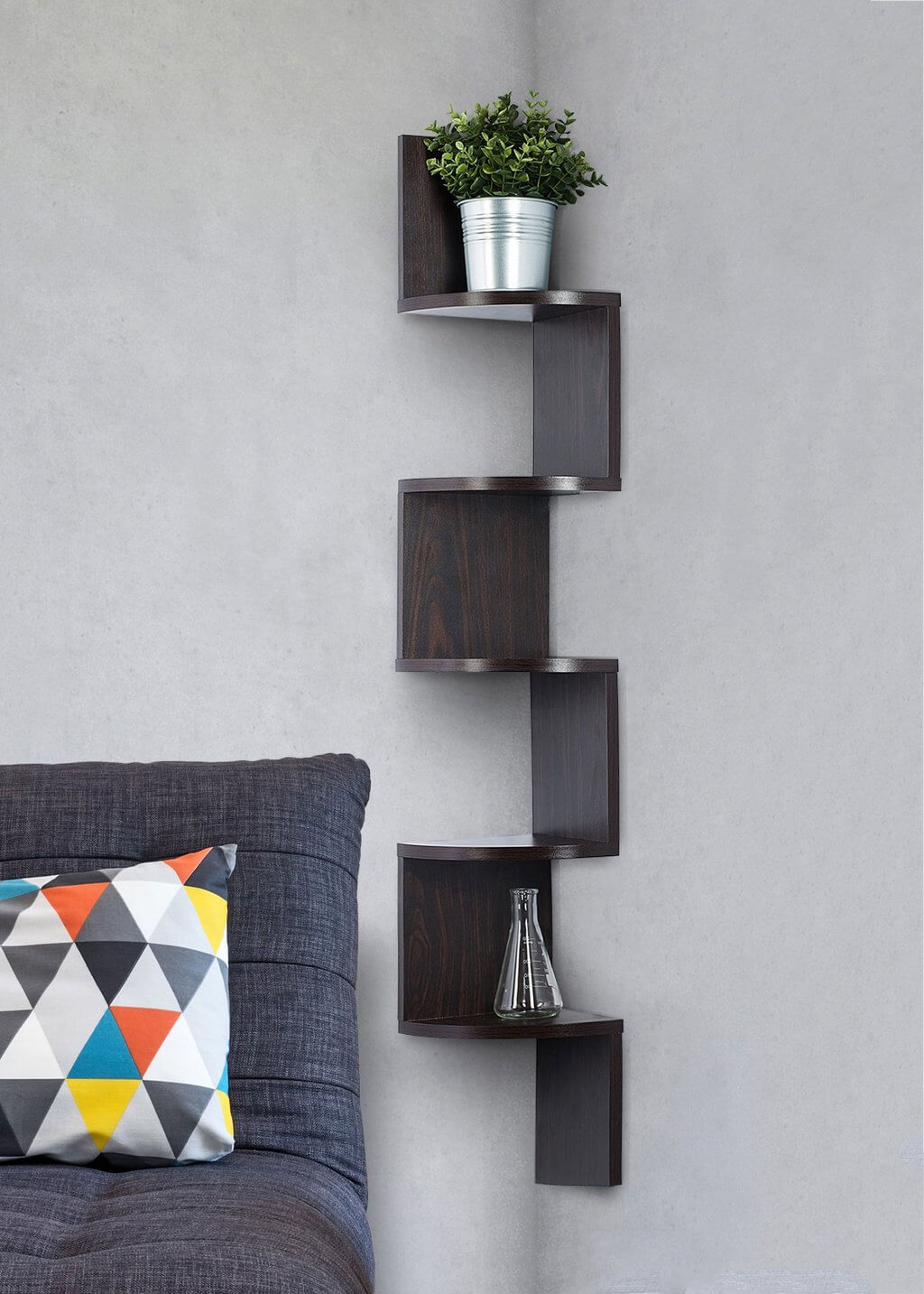 Rich Dark Wall Mount Shelf