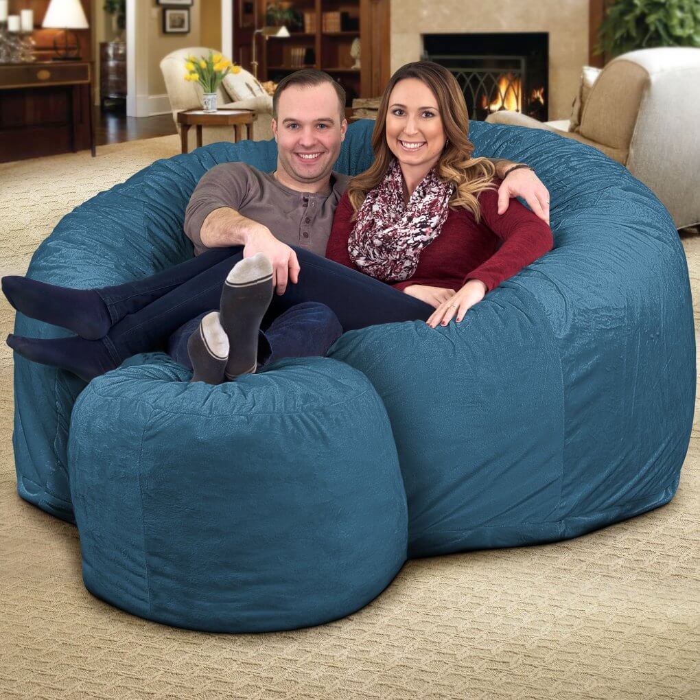 Ultimate Sack 6000 Bean Bag Chair with Footstool