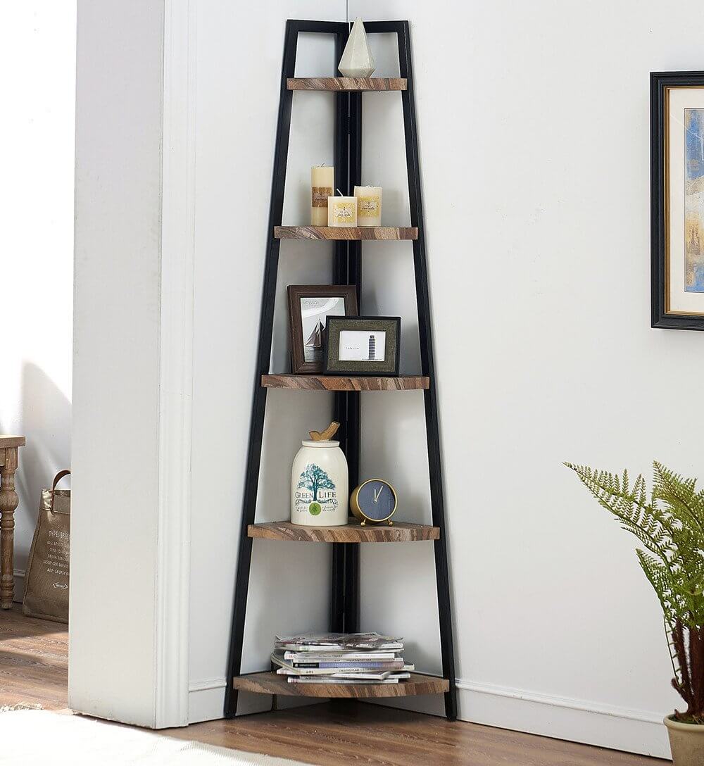 Sophisticated Ladder-Style Corner Shelf