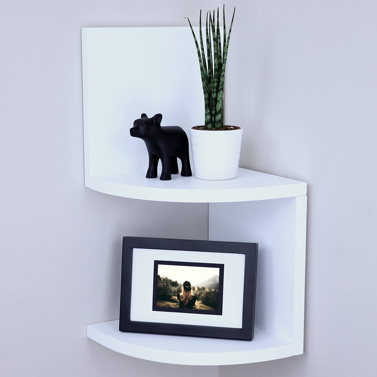 Modern White Zig Zag Wall Shelf