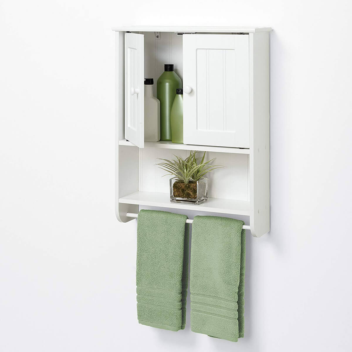 Small Wall Cabinet with Towel Bar