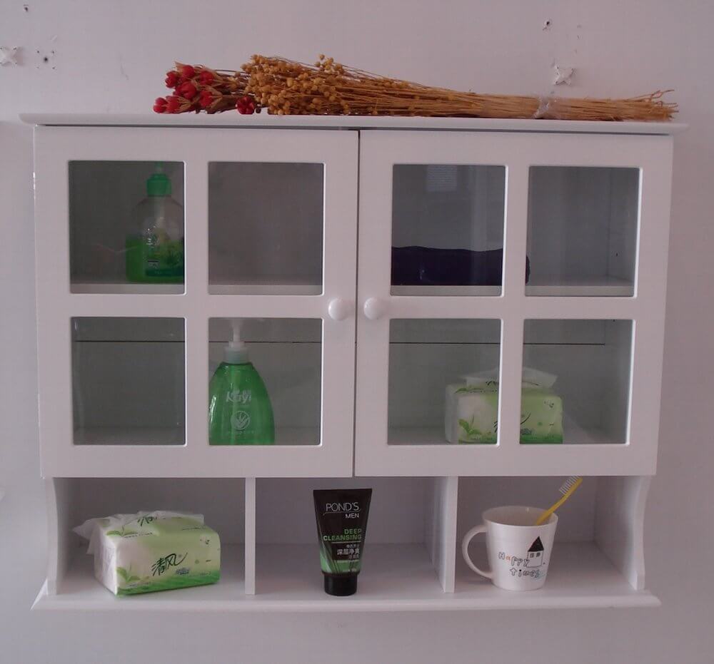 White Wall Hanging Cabinet for Laundry Rooms