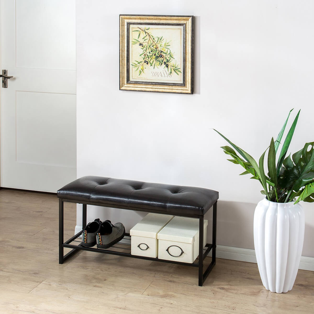 Sleek Shoe Rack Upgrades Your Front Hallway