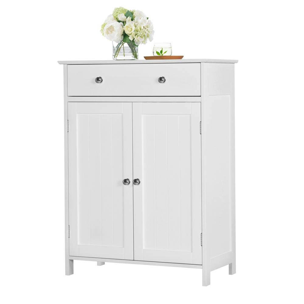 White Storage Cabinet with Drawers