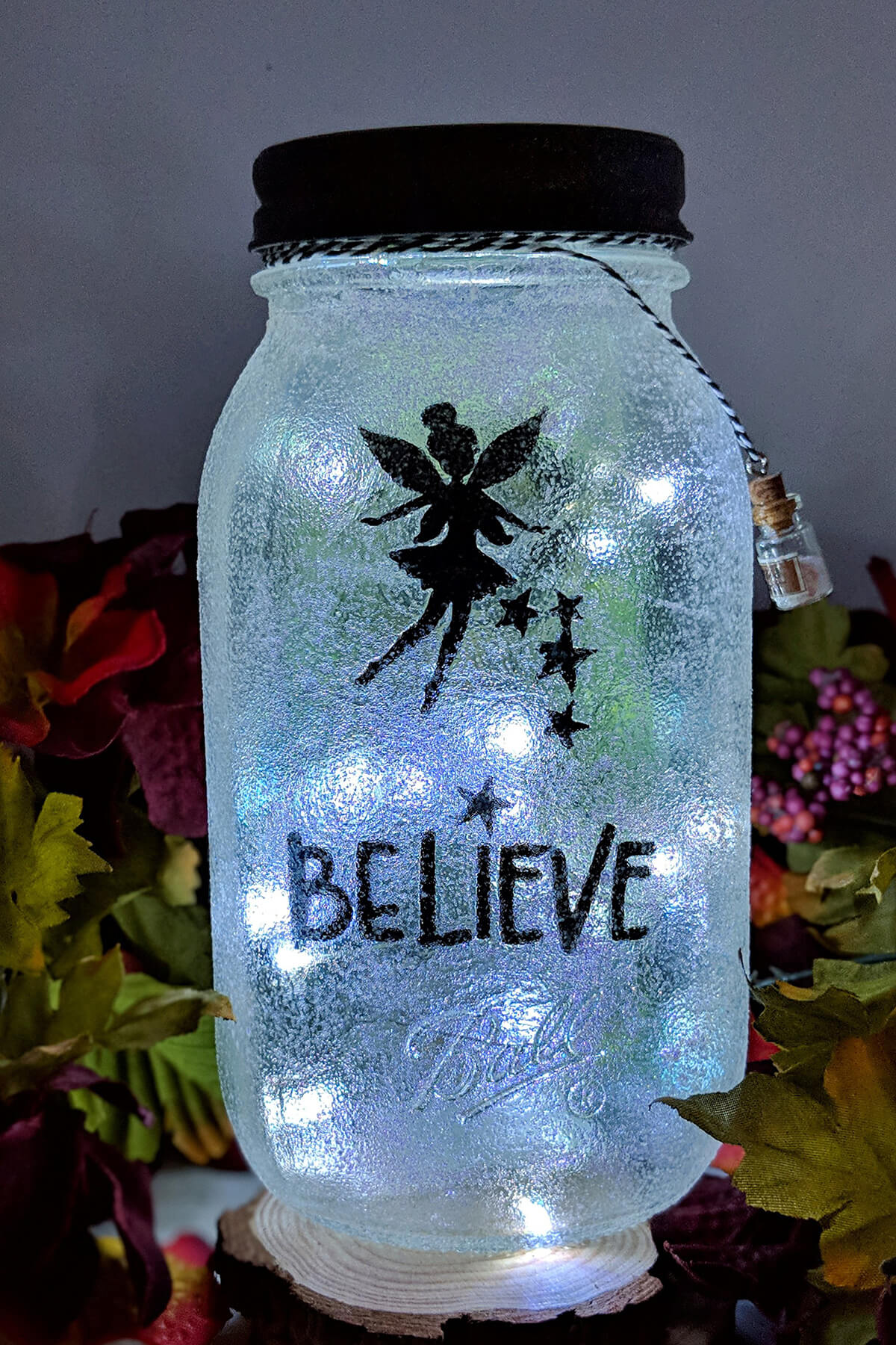 Frosted DIY Mason Jar Fairy Light