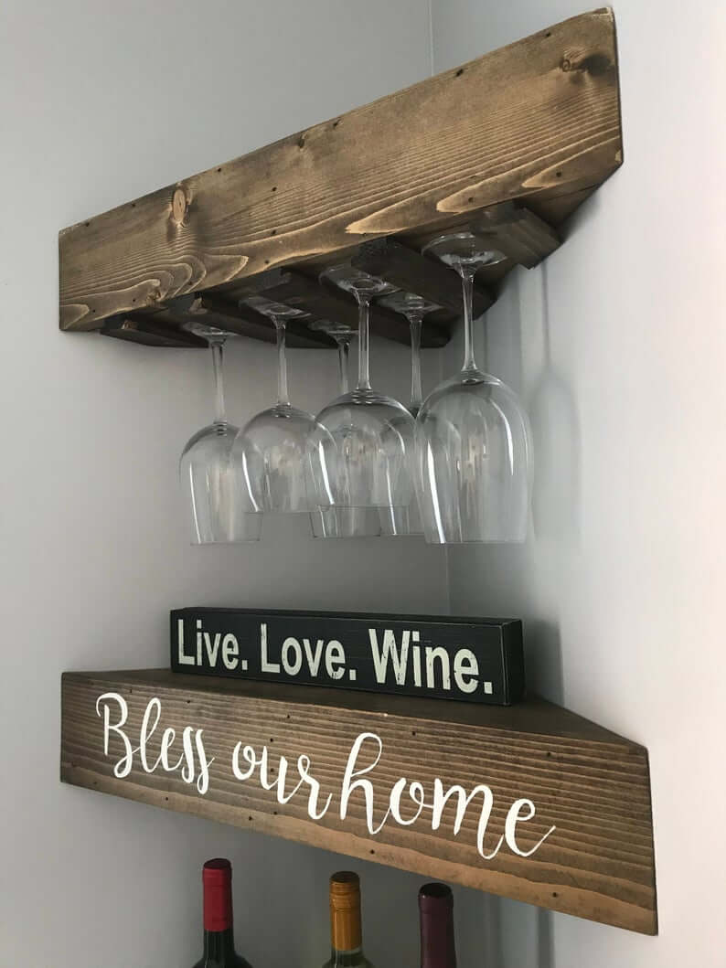 Purchase or DIY Corner Wine Shelf